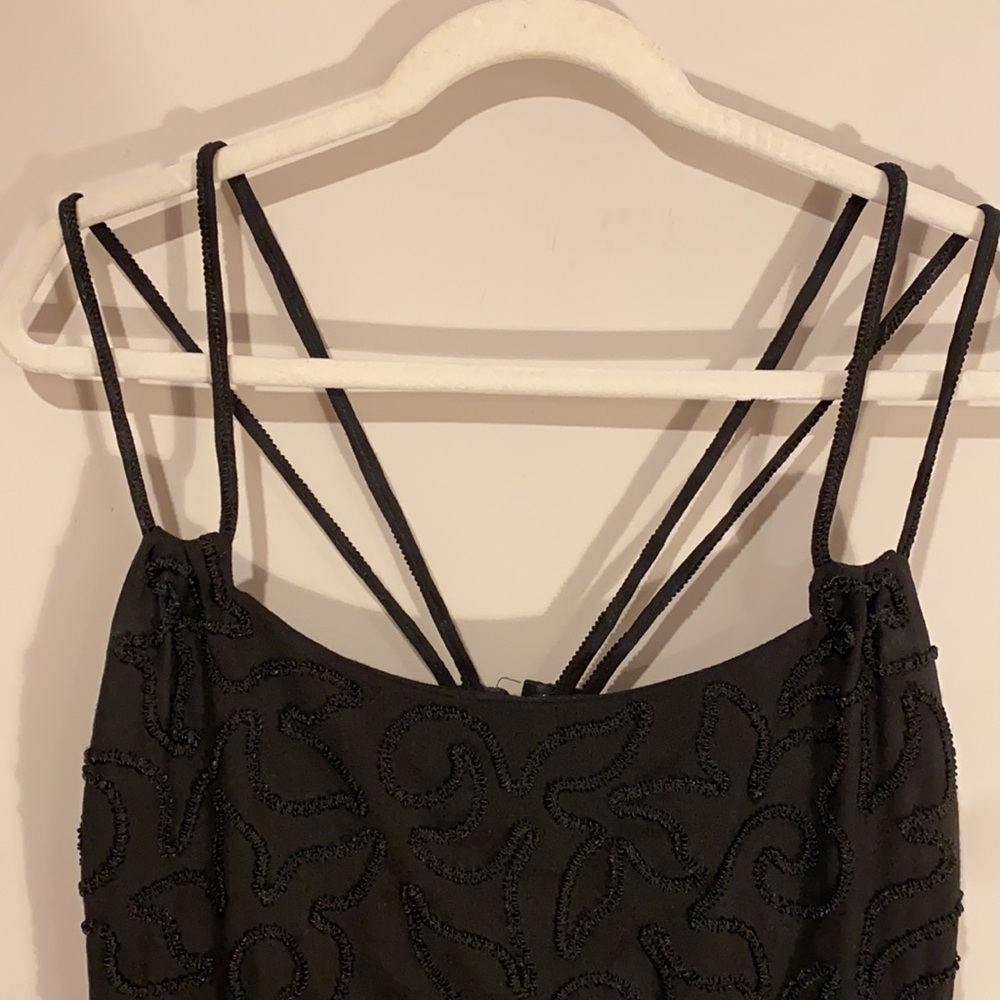 Vintage 70’s Travilla Strappy Black Cocktail Dress - Picture 2 of 10